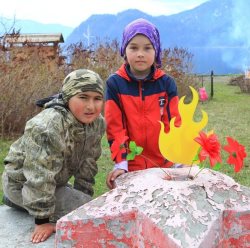 Накануне Дня Победы в Яйлю прошла акция очистки территории памятника советским солдатам